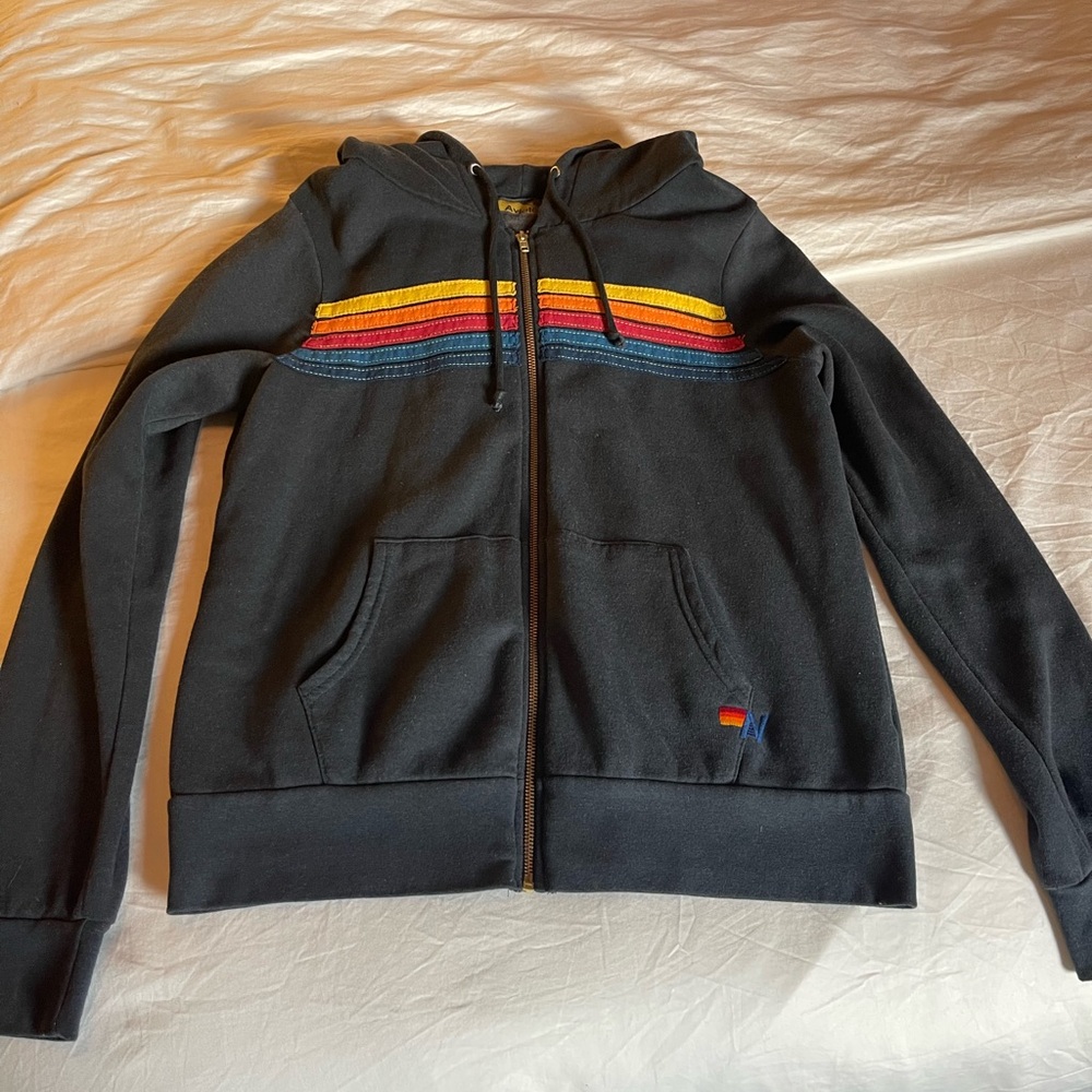 Aviator Nation 5 Stripe Hoodie - Navy - Picture 3 of 5
